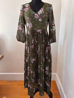 Piper and Scoot green floral maxi dress